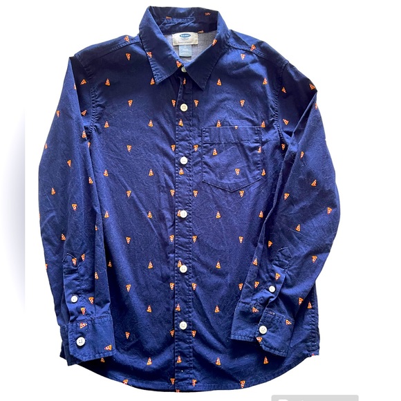 Boys Button-down Pizza Shirt Size Medium (8) - Picture 1 of 7